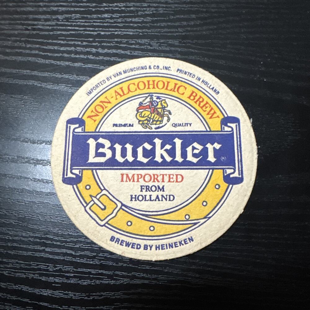 BUCKLER. HOLLAND HEINEKEN 4.2 INCH ROUND BEER COASTER RARE VINTAGE